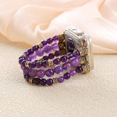 Amethyst Beaded Handmade Stretch Bracelet Watch Band